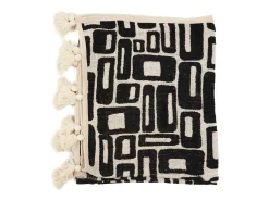 Outlet Bazar Bizar Manta para Cama Aztec - Natural Negro