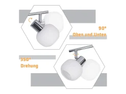 Best NETTLIFE 2 Foco de techo E14 para interiores, pantalla de cristal vintage, sin bombillas Blanco