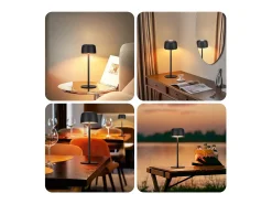 Discount NETTLIFE - Lámpara de mesa LED inalámbrica (2 unidades), atenuación continua y batería Negro