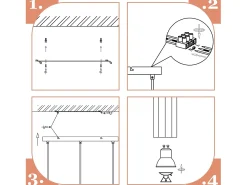 Sale NETTLIFE Lámpara colgante de metal diámetro 44 cm GU10 3 bombillas salón industrial moderno para interior cocina dormitorio Negro