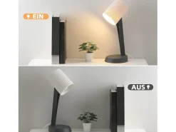 Best NETTLIFE Lámpara de noche, lámpara de mesa para salón con cable - juego de 2 lámparas de mesa modernas pequeñas E14 Gris