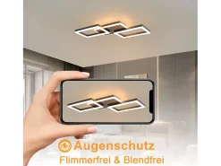 Sale NETTLIFE Lámpara de techo LED , 48 W, regulable, lámpara de ,lámpara de diseño moderno, color , con mando a distancia, lámpara de para dormitorio Negro