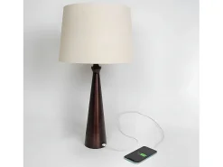 AKUNADECOR Lámpara De Mesa^Novedad En Sobremesa Con Puerto Usb Modelo Pearl Marron Marru00f3n
