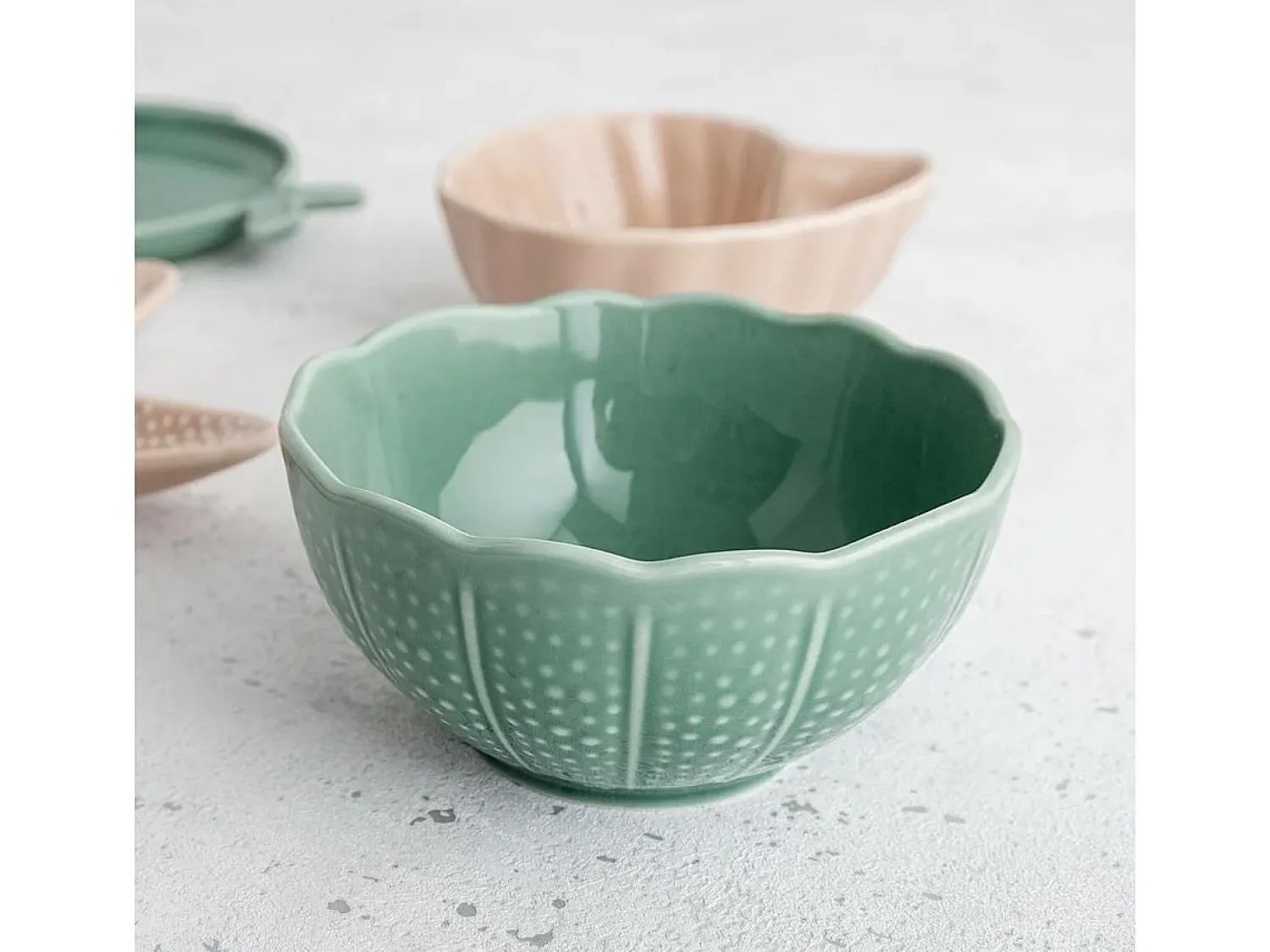 Vajilla^Pack de 6 cuencos Aura Stela Bidasoa porcelana Ø12x5 cm Verde