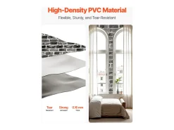 Papel Pintado^Papel Pintado Adhesivo de Pared SucceBuy, 45 cm x 10 m, Rollo de Papel Pintado Autoadhesivo en Vinilo, Motivo Ladrillo , para Revestimiento de Pared Gris