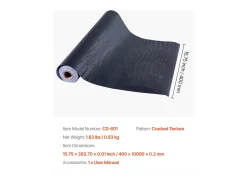 Outlet Papel Pintado Adhesivo de Pared SucceBuy, 40 cm x 10 m, Rollo Papel Pintado Autoadhesivo Vinilo, Motivo Textura Agrietada Negra, para Revestimiento de Pared Negro