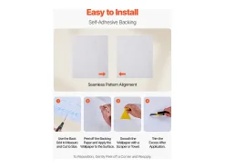 Papel Pintado^Papel Pintado Adhesivo de Pared SucceBuy, 45 cm x 10 m, Rollo Papel Pintado Autoadhesivo en Vinilo, Motivo Textura Madera Blanca, para Revestimiento de Pared Blanco