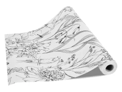 Papel Pintado^Papel Pintado Adhesivo de Pared SucceBuy, 45 cm x 10 m, Rollo Papel Pintado Autoadhesivo Vinilo, Motif Floral Botánico , Impermeable Blanco