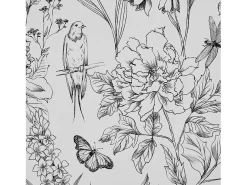 Papel Pintado^Papel Pintado Adhesivo de Pared SucceBuy, 45 cm x 10 m, Rollo Papel Pintado Autoadhesivo Vinilo, Motif Floral Botánico , Impermeable Blanco