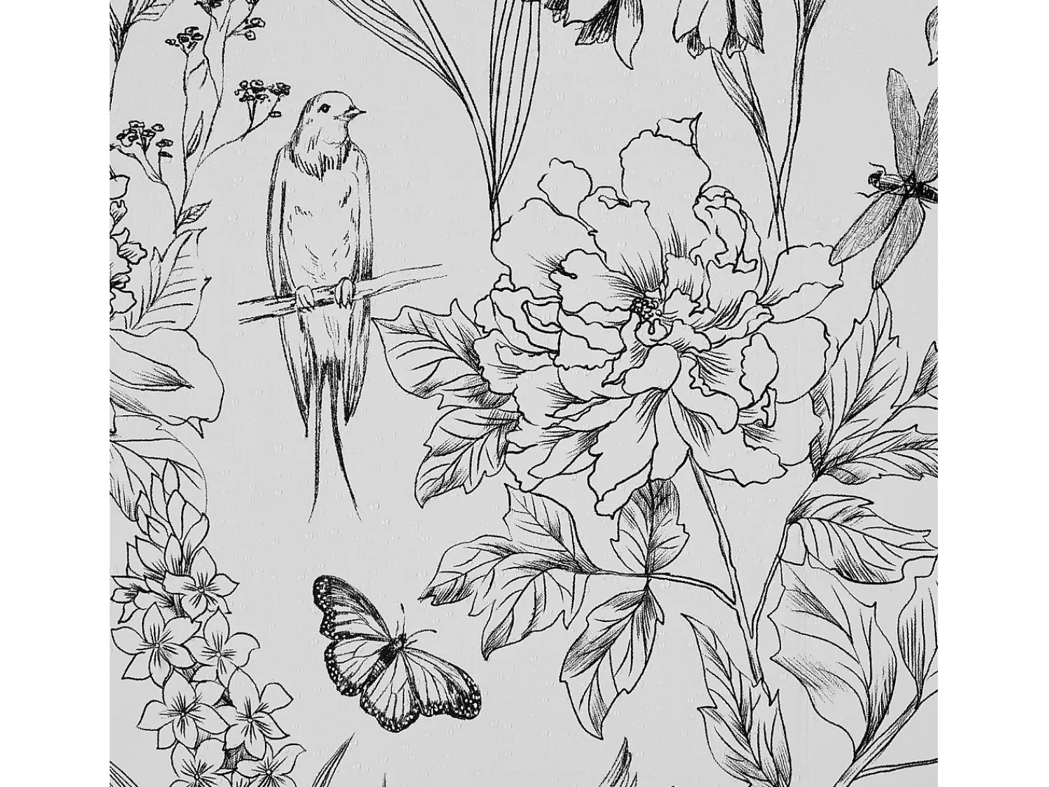 Papel Pintado^Papel Pintado Adhesivo de Pared SucceBuy, 45 cm x 10 m, Rollo Papel Pintado Autoadhesivo Vinilo, Motif Floral Botánico , Impermeable Blanco