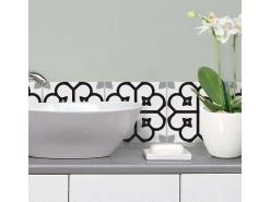 Online Draeger Pegatinas de azulejos 15 X 15 cm - Motivos floral en blanco y Negro