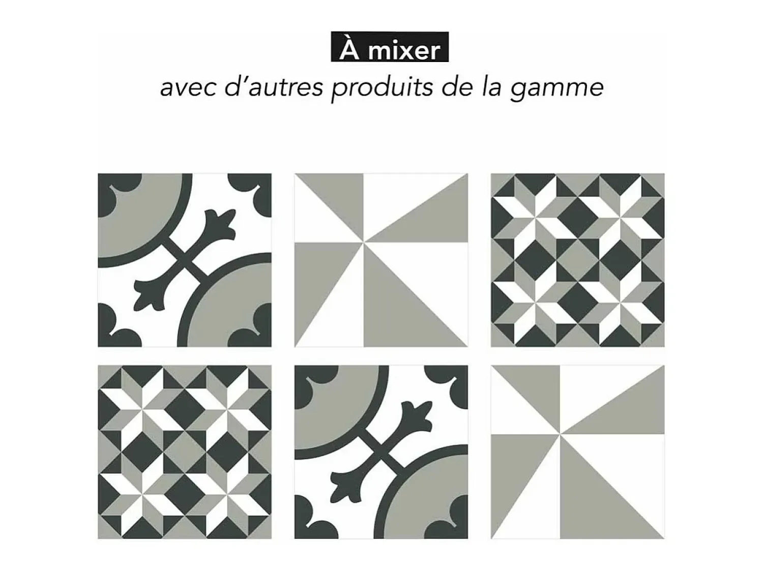 Draeger Sticker^Pegatinas de azulejos 15 X 15 cm - Estrellas geométricas Gris