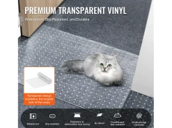 Sale Película de Protección de Alfombra, SucceBuy Alfombra Protectora para Gatos 38 cm × 1.10 m PVC Antiarañazos Antideslizante Transparente