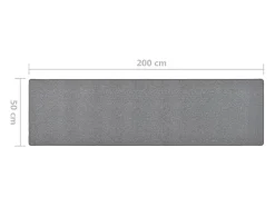 Pelle Alfombra de pasillo gris oscuro 50x200 cm