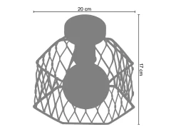 TOSEL Plafón ,metal,Marrón,A17xD20xP20cm Marru00f3n
