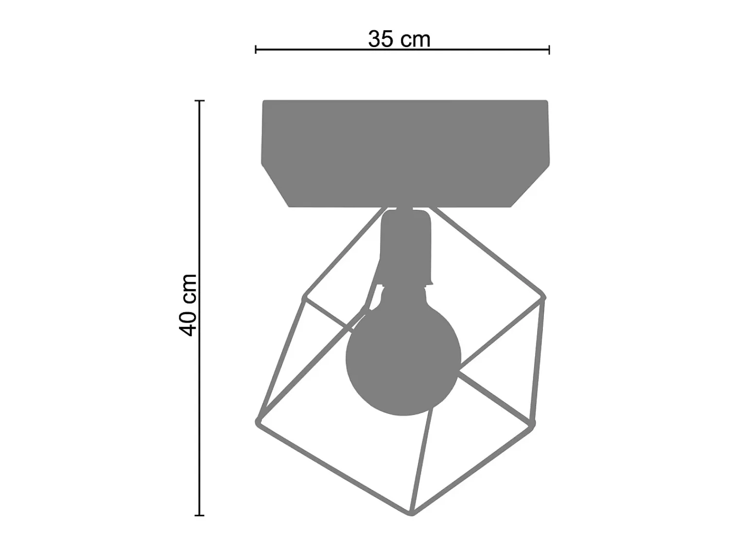 TOSEL Plafón^Plafón ,metal, ,A27xD25xP25cm Negro