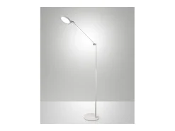 Regina - Lámpara de pie LED blanca orientable de metal H.135 cm Fabas Luce - Luz LED integrada de 9 W CCT (3000K 4000K 5000K 6000K)