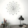 Best Reloj de pared con movimiento de cuarzo 50 cm diseño moderno ES907061 Plateado