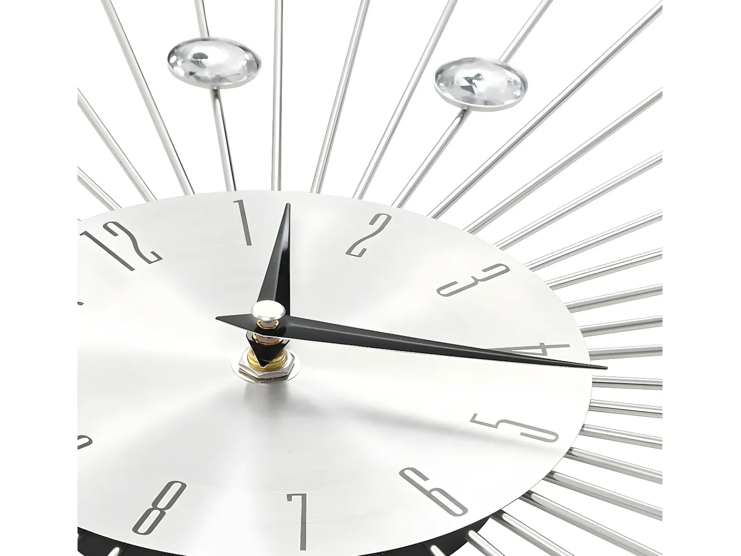 Best Reloj de pared con movimiento de cuarzo 50 cm diseño moderno ES907061 Plateado