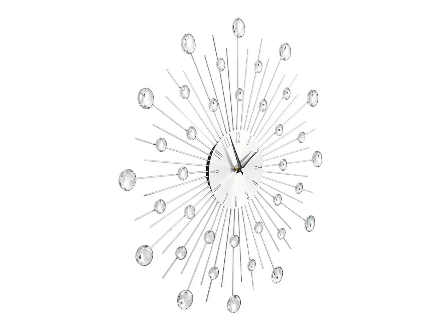 Best Reloj de pared con movimiento de cuarzo 50 cm diseño moderno ES907061 Plateado