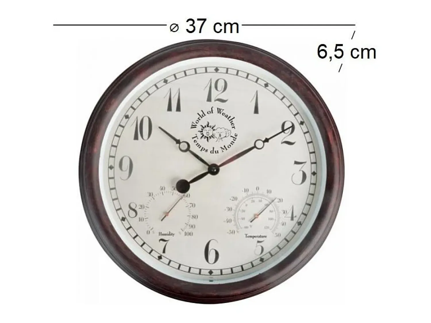 Clearance World Of Weather Reloj termómetro/higrómetro para exteriores Marru00f3n