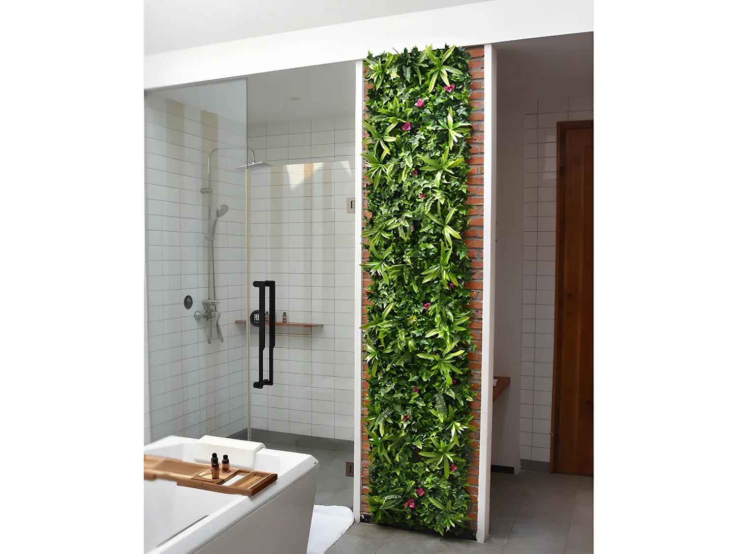 Vente-unique Panel Plantas Artificiales^Revestimiento mural de vegetal sintético IKAZ - Pack de 1m² - Verde