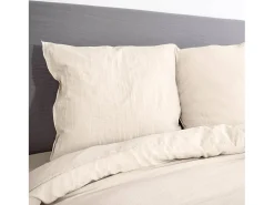 Ropa de cama de microfibra lavada color arena, 2 plazas