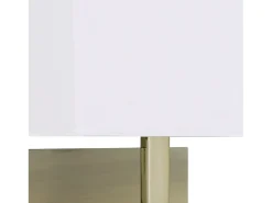 Aplique Para Pared^Searchlight 1 ljus inomhusvgglampa antik mssing med vit rektangulr skrm, E27 Camel