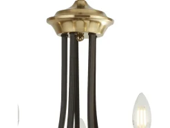 Searchlight Belfry 5 ljus multiarmshnge mrk brons, brun, E14
