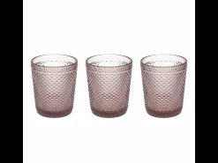 Vaso^Set 3 Vasos Cyclamen 300 cc Diamante Cyclamen en cristal rosa