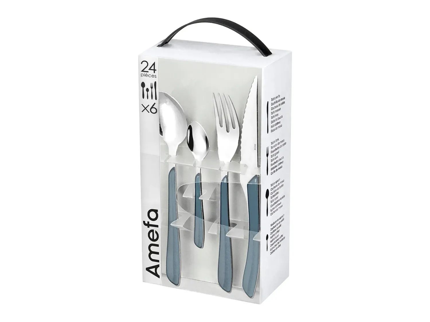 Sale Amefa Set de 24 cubiertos Eclat acero inoxidable Azul