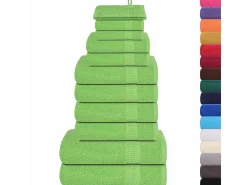 Set de 12 toallas Ariel 360 gramos algodón verde