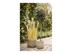 Sale Les Tendances Set van 2 MORO plantenbakken – Natuurlijk kubu rotan Beige