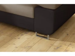 Les Tendances Espejo De Pared|Espejo^Sofá esquinero convertible en terciopelo con reposacabezas elevables - Colección Marka-Marrón/Marrón claro-Ángulo izquierdo Marru00f3n