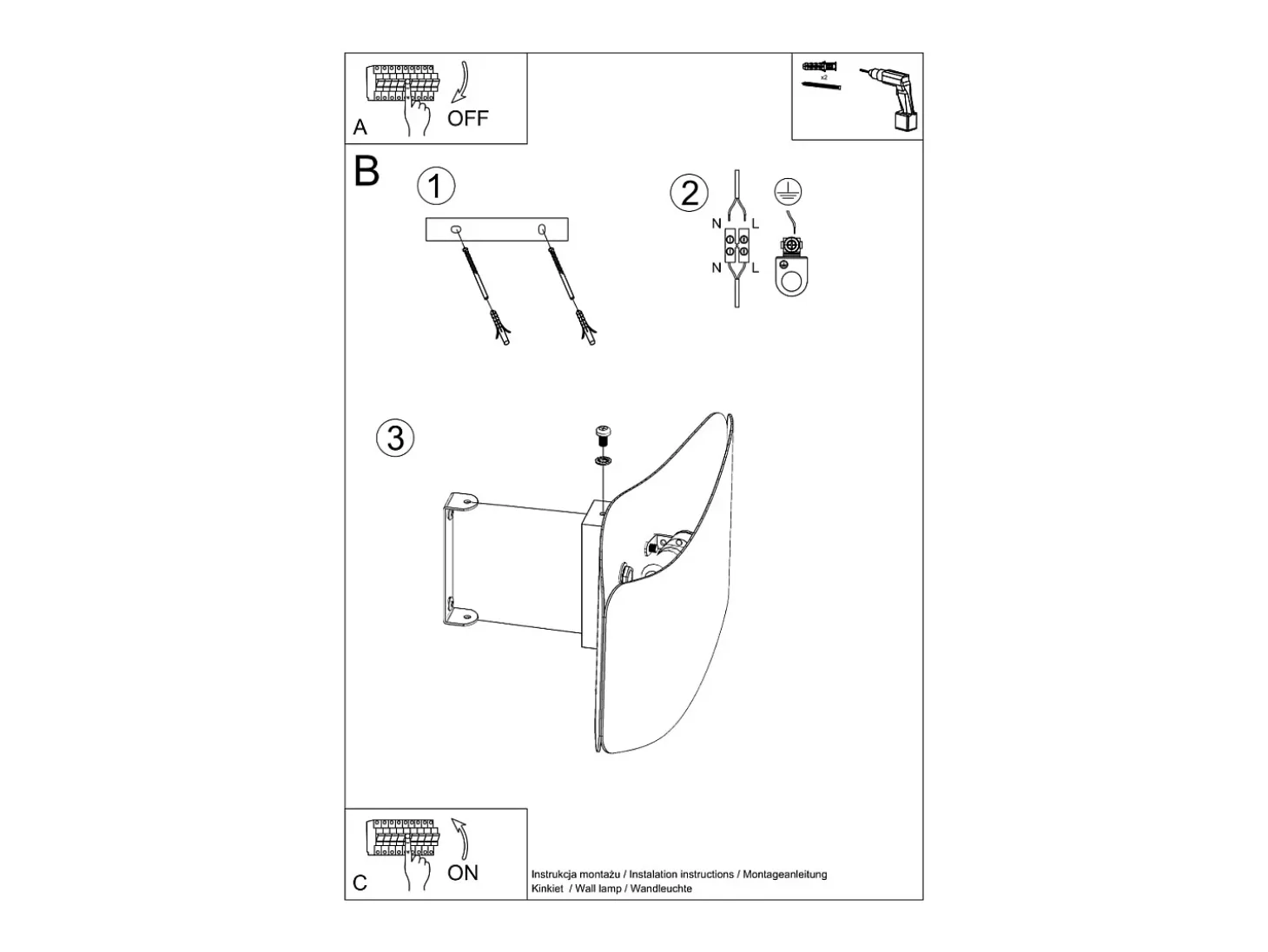 Sollux Lighting Tila Aplique Up & Down, Blanco, 30cm
