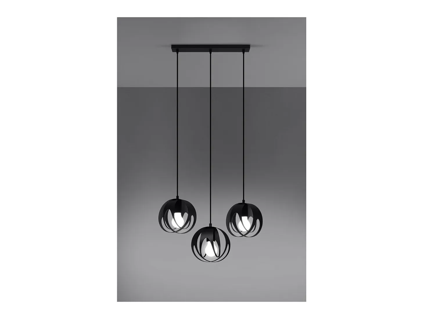 Sollux Lighting Tulos Lámpara de Techo Colgante Bar, Negro, 3x E27