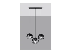 Sollux Lighting Tulos Lámpara de Techo Colgante Bar, Negro, 3x E27
