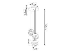 Sollux Lighting Tulos Plafón Colgante Cluster, Blanco, 3x E27