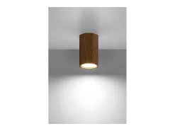 Sollux Lighting Zeke Foco empotrable octogonal de madera de roble, 30cm