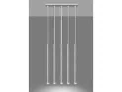 Sollux PASTELO - Lámpara colgante con barra de 5 luces blanca, G9