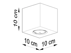 Sollux Lighting Plafón^Sollux QUAD - 1 Downlight de superficie de madera natural, GU10 Marru00f3n