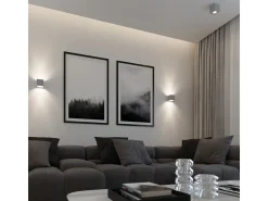 Sollux Lighting Plafón^Sollux QUAD - 1 Downlight de superficie de luz blanco apagado, GU10 Gris