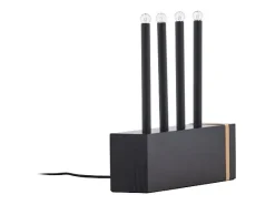 ebuy24 Soporte de adviento Fjällberget eléctrico 4 luces . Negro