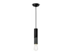 Sospensione Piccola Vintage Decò Pi Ceramica Nero Carbone 1 Luce E27