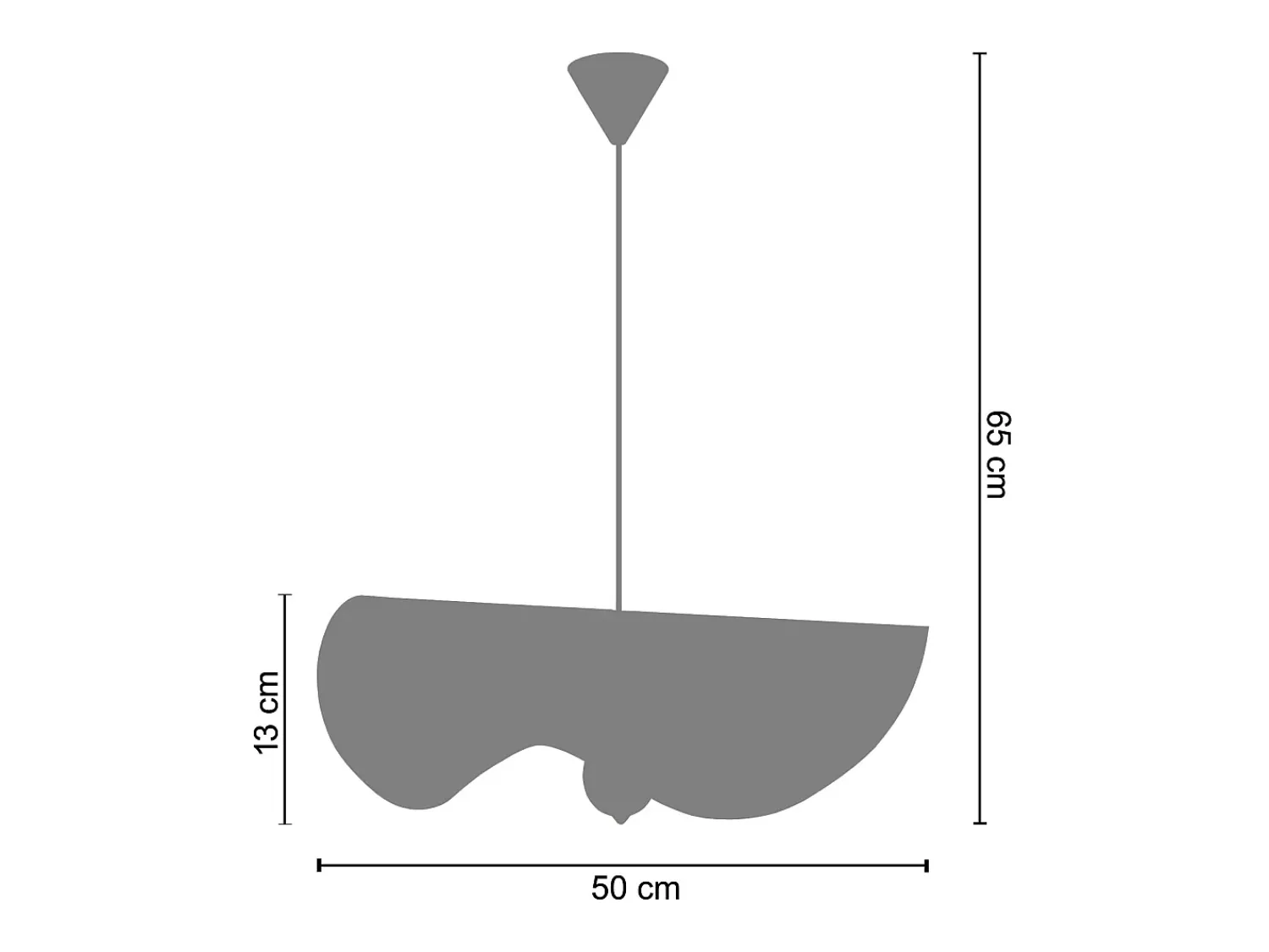 TOSEL Suspensión ,metal, ,A65xD50xP50cm Blanco