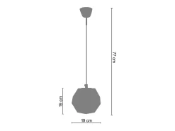 TOSEL Lámpara Suspendida^Suspensión ,vidrio, , A77xD19xP 19cm Negro