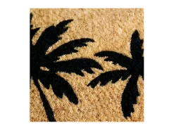 Tapete cepillo de fibra de coco natural PVC 40x60cm con motivo de palmera para interior/exterior cubierto