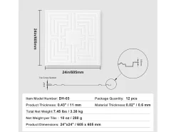 Online Tejas Autoadhesivas PVC SucceBuy Placas de Techo Pack de 12 60.96CM x 60.96CM PVC Instalación Fácil Eco Estilo Blanco