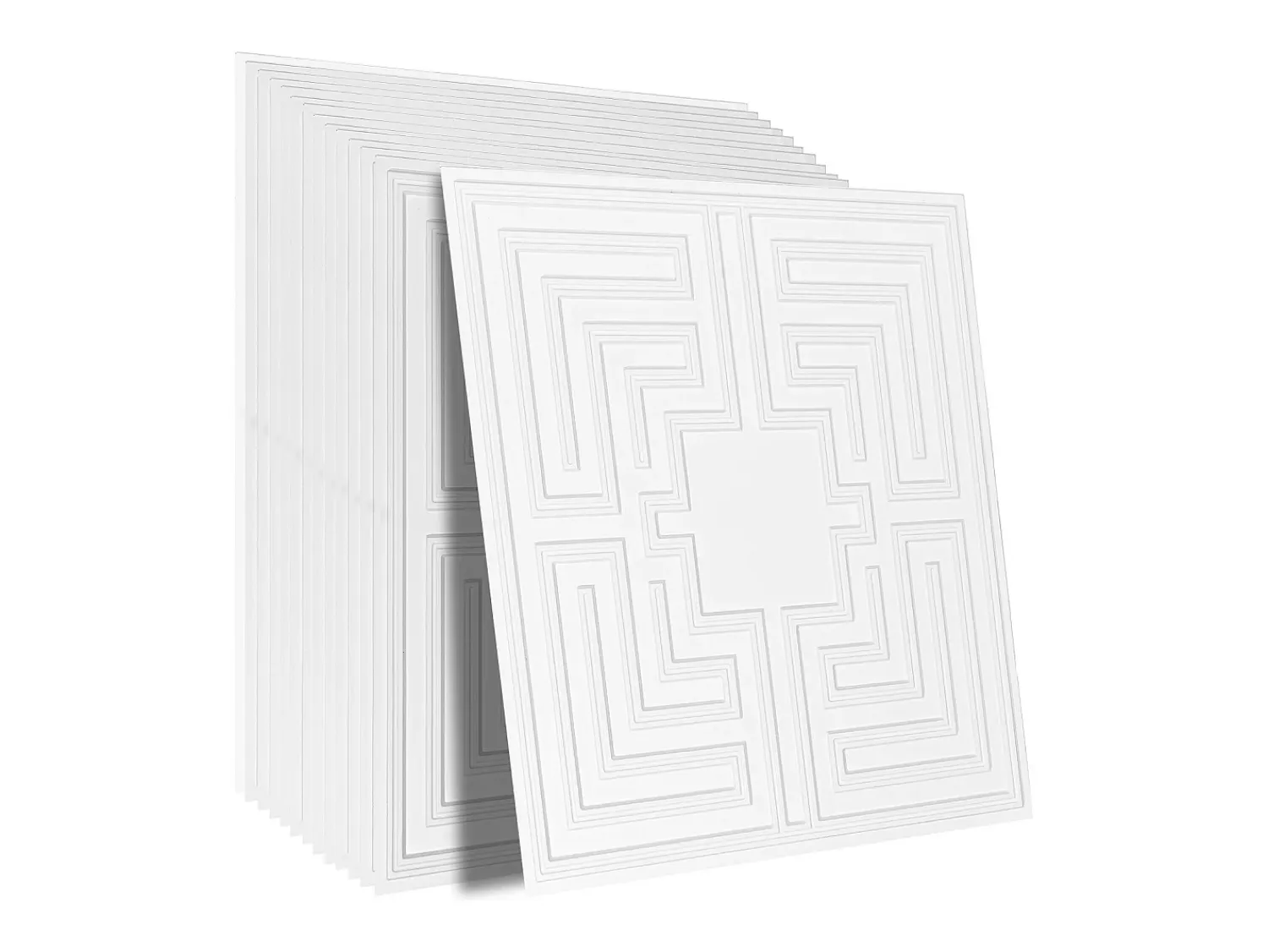 Online Tejas Autoadhesivas PVC SucceBuy Placas de Techo Pack de 12 60.96CM x 60.96CM PVC Instalación Fácil Eco Estilo Blanco
