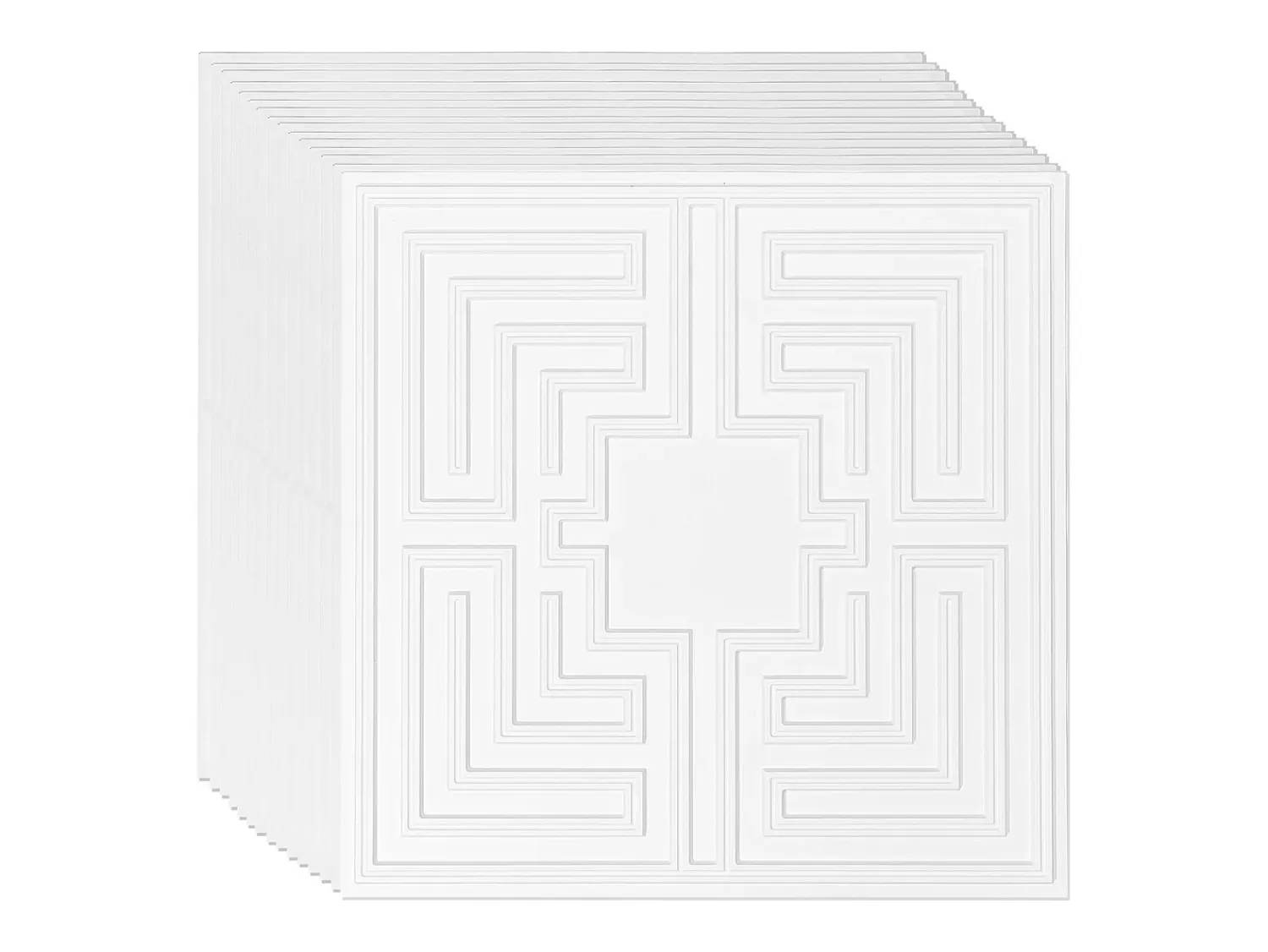 Online Tejas Autoadhesivas PVC SucceBuy Placas de Techo Pack de 12 60.96CM x 60.96CM PVC Instalación Fácil Eco Estilo Blanco